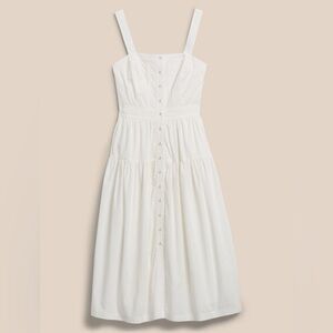 Banana Republic sleeveless white cotton dress, extra small, length midi